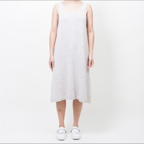 ali golden Dresses & Skirts - Ali Golden Dress Melange Cotton Knit Midi Tank in Grey